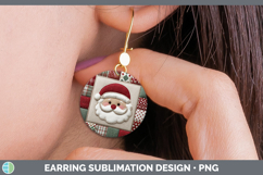 GorgeousChristmas Quilted Patchwork Round Earrings design.