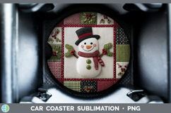GorgeousChristmas Quilted Patchwork Car Coaster design.