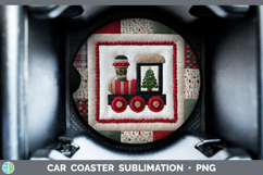 GorgeousChristmas Quilted Patchwork Car Coaster design.