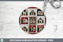 GorgeousChristmas Quilted Patchwork Keychain design.