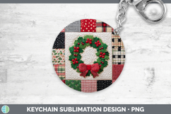 GorgeousChristmas Quilted Patchwork Keychain design.