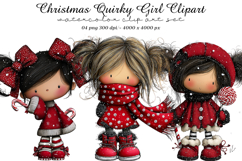 Christmas Quirky Girl Clipart Product Image 1
