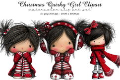 Christmas Quirky Girl Clipart Product Image 1