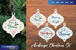 Christmas Quotes in Arabesque-Shaped Tree Ornament SVG Set Product Image 1