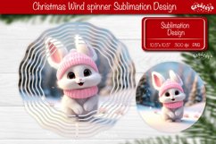 Cute Bunny wind spinner Christmas Wind spinner Round Product Image 1
