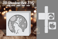Christmas Rabbit Papercut Shadow Box Product Image 1