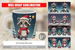 Mug Wrap Design Cartoon Christmas Raccoon Product Image 1