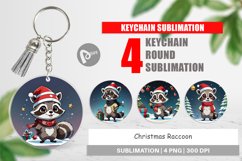 Keychain Cartoon Christmas Raccoon Product Image 1