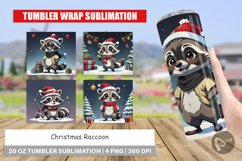 Tumbler Wrap Cartoon Christmas Raccoon Product Image 1