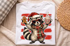 Christmas Raccoon Coffee Design PNG, Xmas Raccoon Design Product Image 2