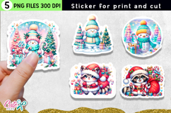 Christmas print and cut sticker Set