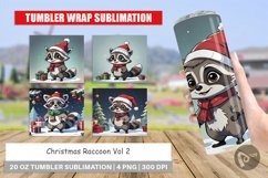 Tumbler Wrap Cartoon Christmas Raccoon Product Image 1
