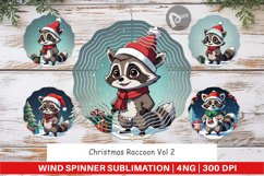 Wind Spinner Cartoon Christmas Raccoon Product Image 1