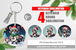 Keychain Cartoon Christmas Raccoon Product Image 1