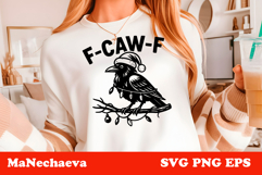 Funny Christmas Raven SVG | Merry F-CAW-F Sublimation Product Image 1