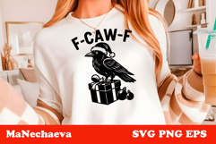 Funny Christmas Raven SVG | Merry F-CAW-F Sublimation Product Image 1