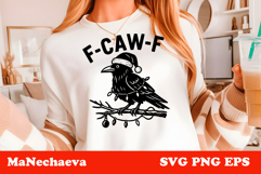 Funny Christmas Raven SVG | Merry F-CAW-F Sublimation Product Image 1