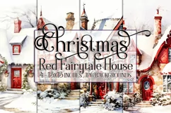 Christmas Backgrounds, 15x15 Christmas Fairytale House, Red Product Image 1