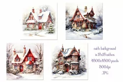 Christmas Backgrounds, 15x15 Christmas Fairytale House, Red Product Image 2