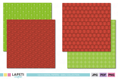 Red and green Christmas pattern paper bundle