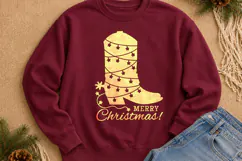 Christmas Cowboy Boot SVG | Merry Christmas Western Product Image 3