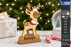 3D Christmas Reindeer Stand Table Decor Laser Cut | Holidays Product Image 1