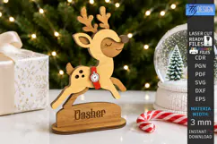 3D Christmas Reindeer Stand Table Decor Laser Cut | Holidays Product Image 1