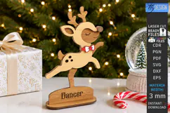 3D Christmas Reindeer Stand Table Decor Laser Cut | Holidays Product Image 1