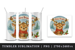 Christmas reindeer tumbler, mug wrap clipart sublimation png Product Image 4