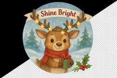 Christmas reindeer tumbler, mug wrap clipart sublimation png Product Image 2
