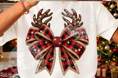 Christmas Reindeer Bow PNG, Holiday Clipart Product Image 3