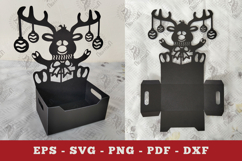 Christmas Reindeer Box Display Papercut SVG Product Image 1
