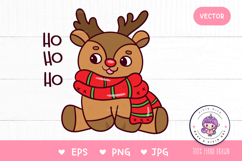 Christmas Reindeer clipart kawaii clipart png Cute vector Product Image 1