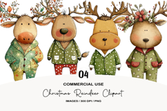 Christmas Reindeer Clipart Sublimation Product Image 1
