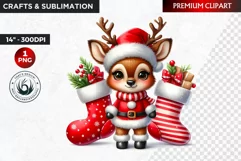 Christmas clipart, Reindeer clipart, winter clipart,deer png Product Image 1