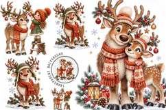 Christmas Reindeer Clipart PNG, Christmas Reindeer Png Product Image 1