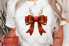 Christmas Reindeer Coquette bow Png Product Image 2
