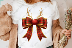 Christmas Reindeer Coquette bow Png Product Image 3