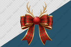 Christmas Reindeer Coquette bow Png Product Image 4