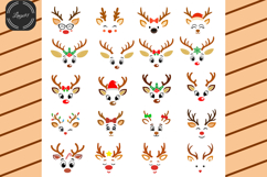 Christmas Reindeer Faces SVG Bundle - Cute Holiday Animal Product Image 3