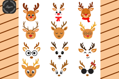 Christmas Reindeer Faces SVG Bundle - Cute Holiday Animal Product Image 5