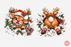 Christmas Reindeer Front and Back PNG Product Image 1