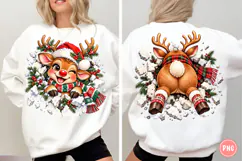Christmas Reindeer Front and Back PNG Product Image 2