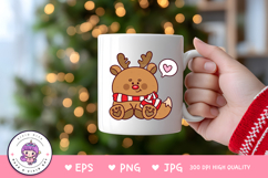 Reindeer Christmas kawaii clipart winter animals cartoon Product Image 5