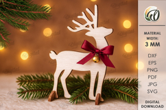 Christmas Reindeers Bundle Laser Cut. Stand Decor SVG Product Image 2