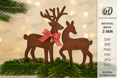 Christmas Reindeers Bundle Laser Cut. Stand Decor SVG Product Image 8