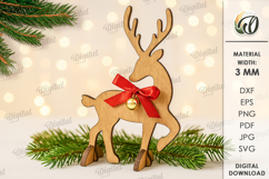 Christmas Reindeers Bundle Laser Cut. Stand Decor SVG Product Image 9