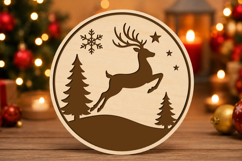 Christmas Reindeer Laser Cut SVG Product Image 1