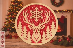 Christmas Reindeer Laser Cut SVG Product Image 1