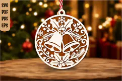 Christmas Reindeer Ornament SVG Cut File Product Image 1